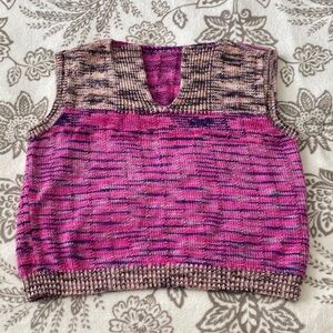 Hand Knit V-Neck Sweater Vest